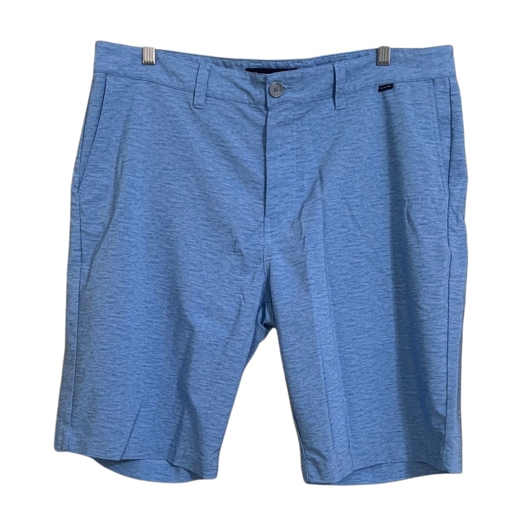 TravisMathew Performance Shorts Mens 38 Blue Heathered Golf Casual Stretch‎